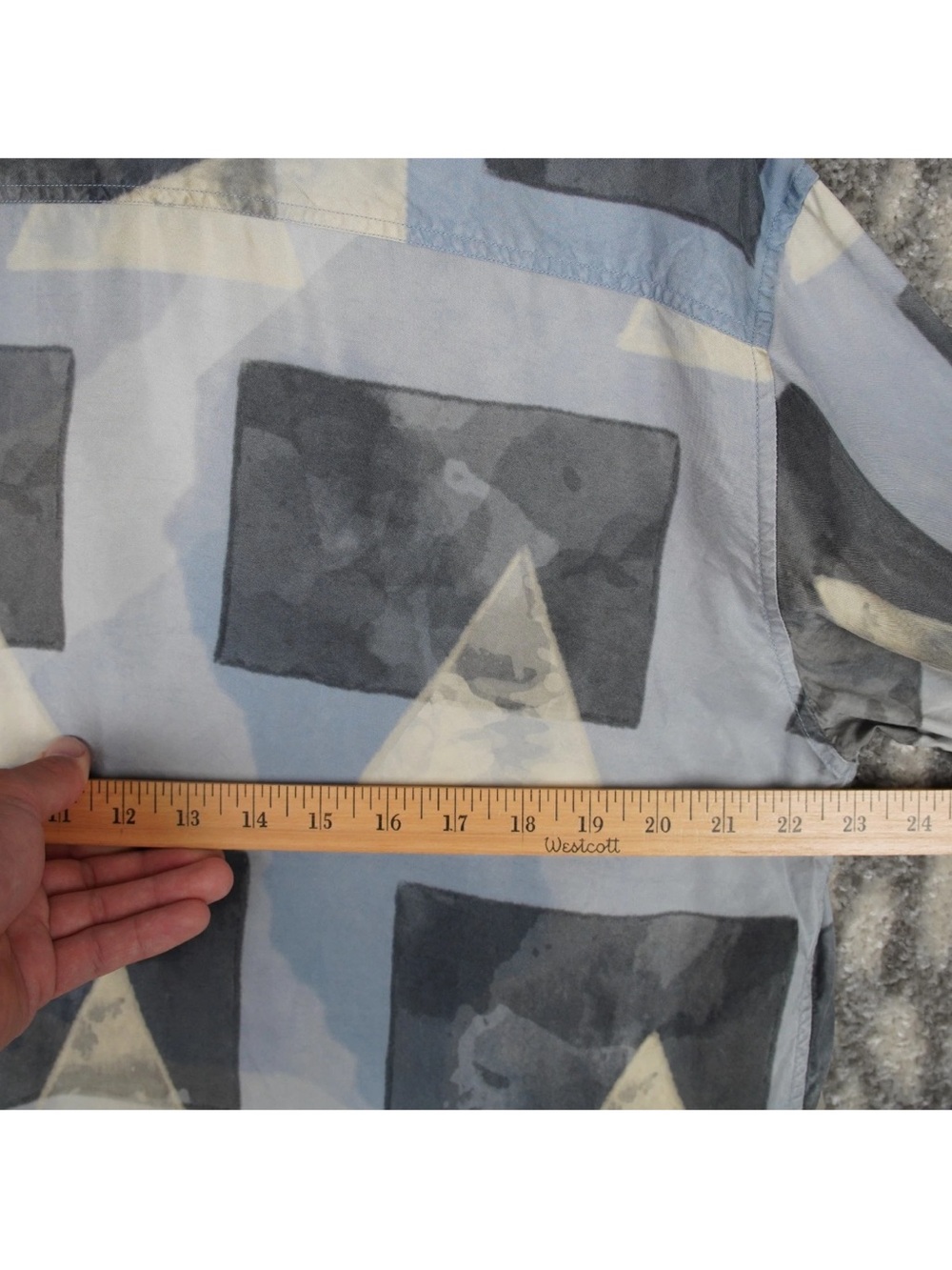 GIORGIO ARMANI Black Label Cupro Shirt Mens 16.5 42 Runway SS20 Geometric $1295 - Picture 13 of 16
